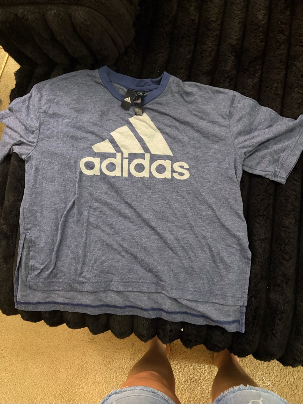 adidas Blue and White Crop Tee